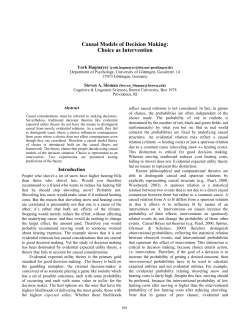 Causal Models of Decision Making: Choice as Intervention