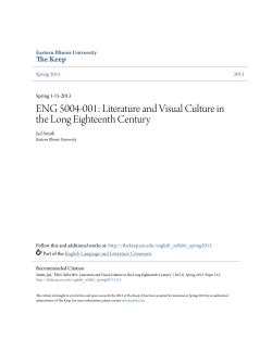 ENG 5004-001: Literature and Visual Culture in the - The Keep