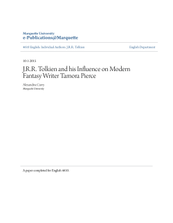 J.R.R. Tolkien and his Influence on Modern Fantasy Writer Tamora