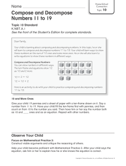 Compose and Decompose Numbers 11 to 19