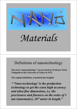 Definitions of nanotechnology