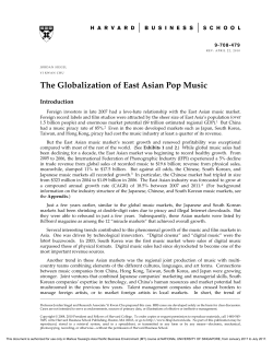 The Globalization of East Asian Pop Music