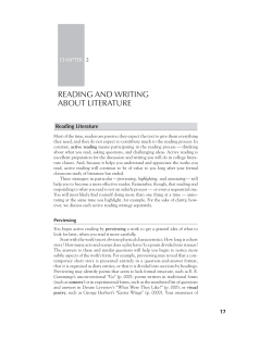 reading and writing about literature