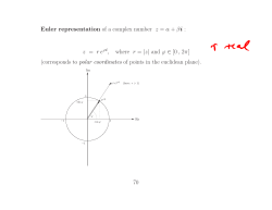 Euler representation of a complex number z = &alpha; + &beta;i : z = r e , where