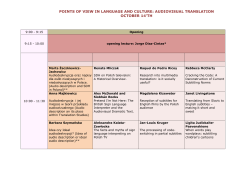 or scroll to see the programme - in translation and interpreting