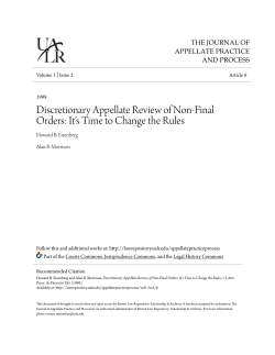 Discretionary Appellate Review of Non-Final Orders