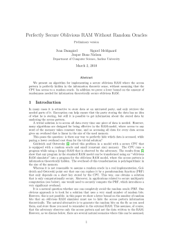 Perfectly Secure Oblivious RAM Without Random Oracles