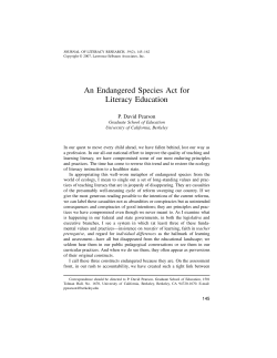 An Endangered Species Act for Literacy Education