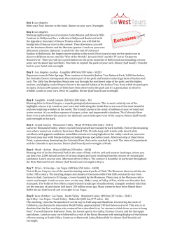 Day 1: Los Angeles Meet your Tour director at