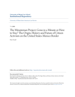 The Minuteman Project, Gone in a Minute or Here to Stay? The