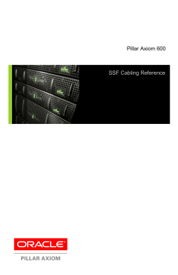 Pillar Axiom 600 SSF Cabling Reference