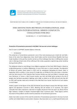 The protection of humanitarian personnel in IAC/NIAC: the law and