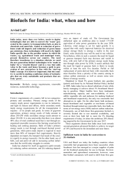 Biofuels for India