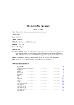 The MBESS Package