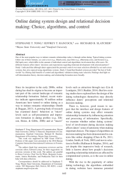 Online dating system design and relational decision making: Choice