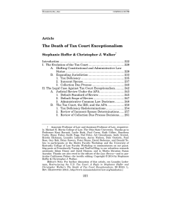 The Death of Tax Court Exceptionalism