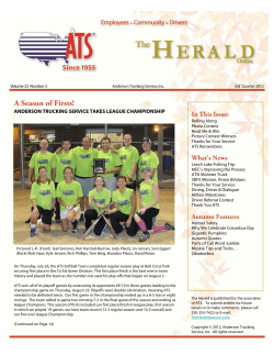 A Season of Firsts! - Anderson Trucking Service, Inc.