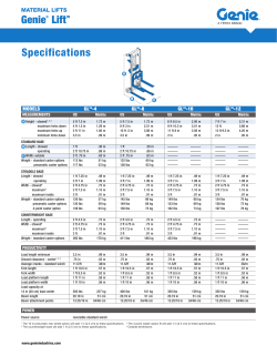 Genie&reg; LiftTM Specifications