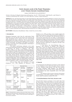 Early Jurassic corals of the Pamir Mountains - a new