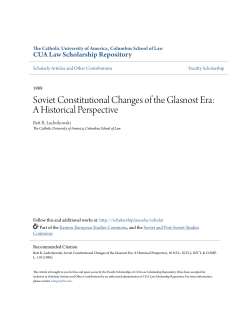 Soviet Constitutional Changes of the Glasnost Era: A Historical