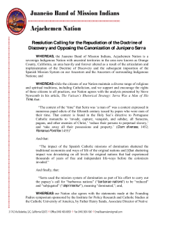 full text of resolution - Walk for the Ancestors