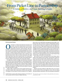 From Picket Line to Partnership - American Federation of Teachers