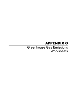 APPENDIX G Greenhouse Gas Emissions