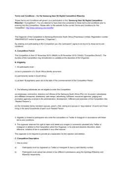 Terms and Conditions – for the Samsung Gear S2 Digital