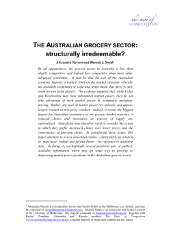 The Australian Grocery Sector: Structurally