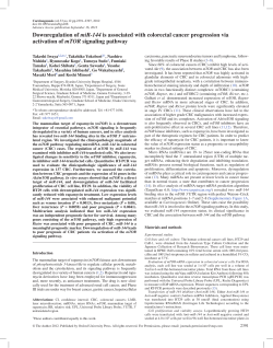 Downregulation of miR-144 is associated with