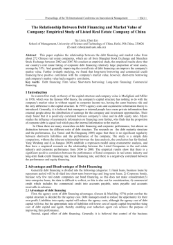 The Relationship Between Debt Financing and Market - PUC-SP