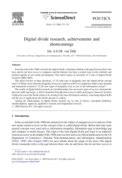 Digital divide research, achievements and shortcomings