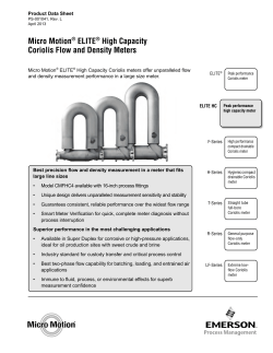 ELITE High Capacity Coriolis Flow and Density Meters