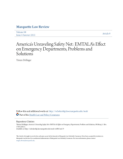 EMTALA`s Effect on Emergency Departments, Problems and Solutions
