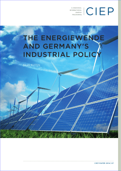 THE ENERGIEWENDE AND GERMANY`S INDUSTRIAL POLICY