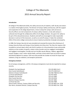 College of The Albemarle 2015 Annual Security Report