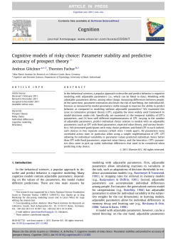 Cognitive models of risky choice: Parameter stability and predictive