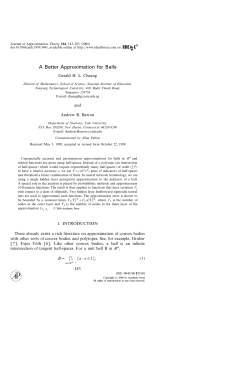 A Better Approximation for Balls - Yale Statistics