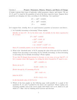 Monomers, Dimers, and Trimers solutions