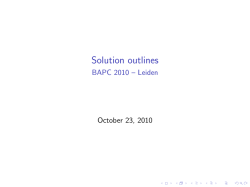 Outlines of the solutions
