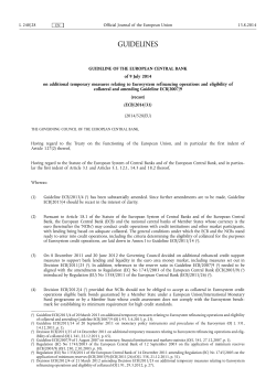 GUIDELINE OF THE EUROPEAN CENTRAL BANK