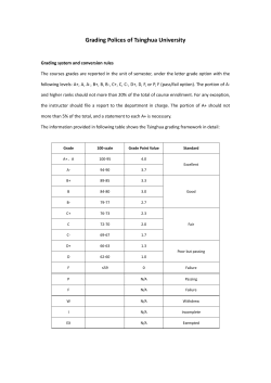 Grading Polices of Tsinghua University