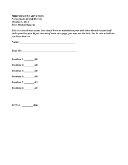 MIDTERM EXAMINATION Networked Life (NETS 112) October 1