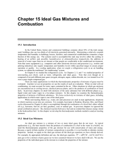 Chapter 15 Ideal Gas Mixtures and Combustion