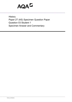 AS History Specimen answer and commentary Paper 2T