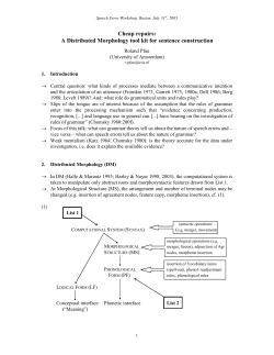 Cheap repairs: A Distributed Morphology tool kit for sentence