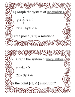 1.) Graph the system of inequalities y x + 2 7x + 14y &ge;