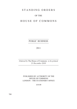 Standing Orders of the House of Commons