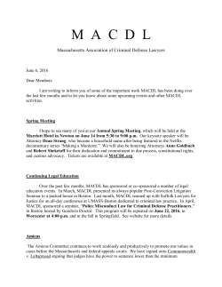 June 2016 - Massachusetts Association of Criminal Defense Lawyers