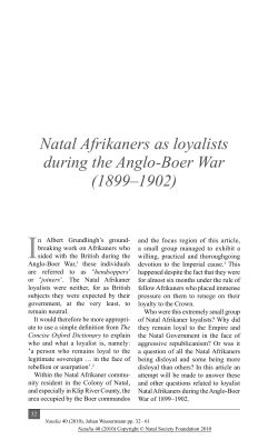 Natal Afrikaners as loyalists during the Anglo